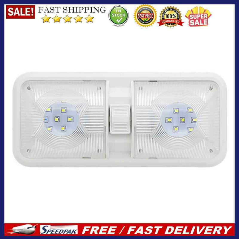 48 LED Ceiling Light 12V DC Dome Lamp with Switch for RV Boat Caravan Motorhome