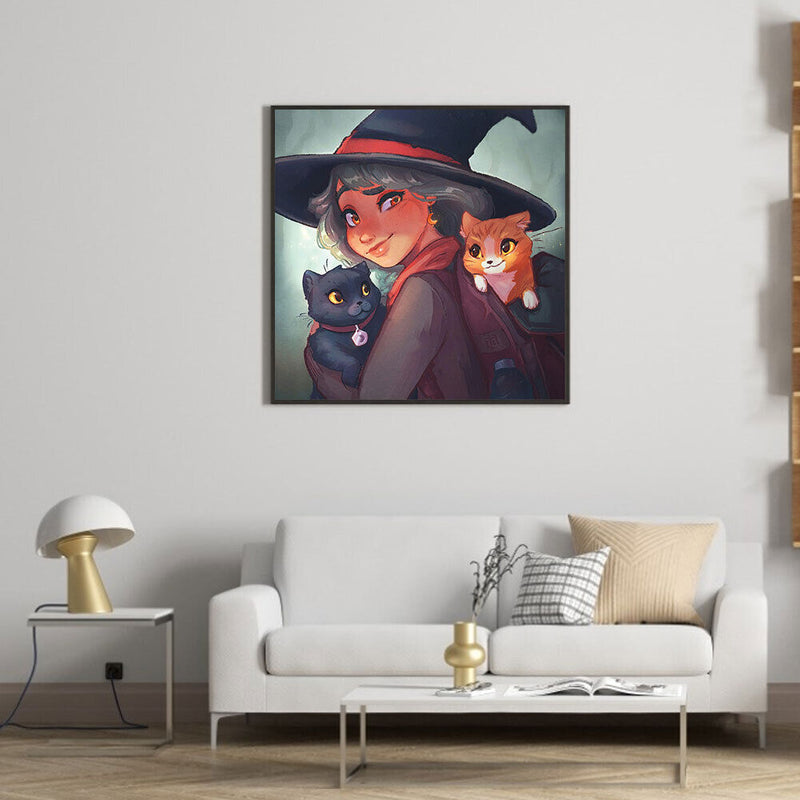 Witch Girl Diamond Painting Kits Full Round Drill Home Wall Decor Art Craft