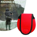 Baitcasting Raft Fishing Reel Bag Wheel Protective Case Storage Pouch (Red)