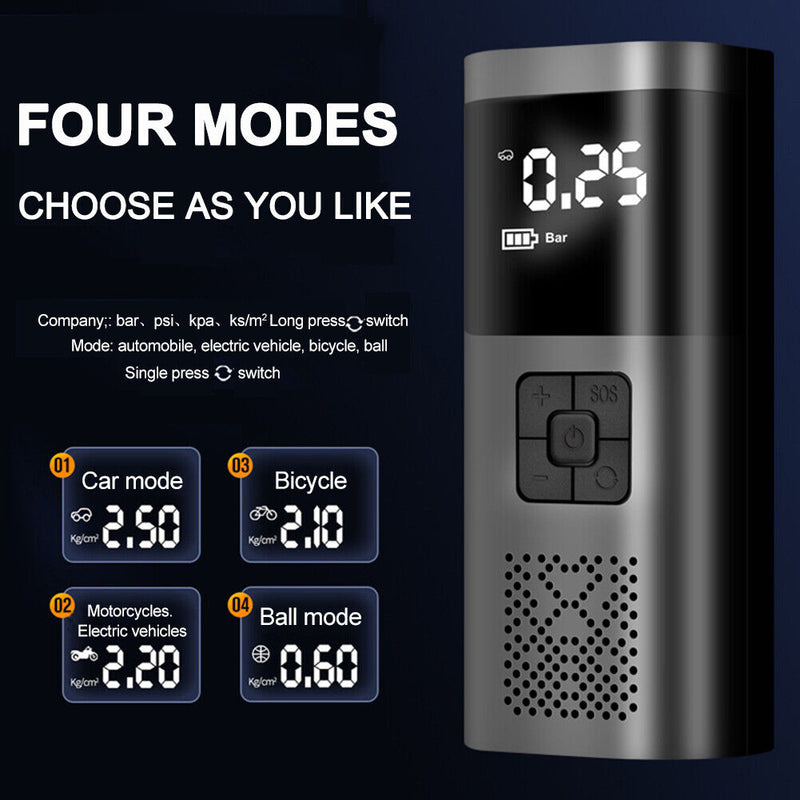 Electric Pump Portable Car Tire Inflator Wireless Large Capacity Battery for Car