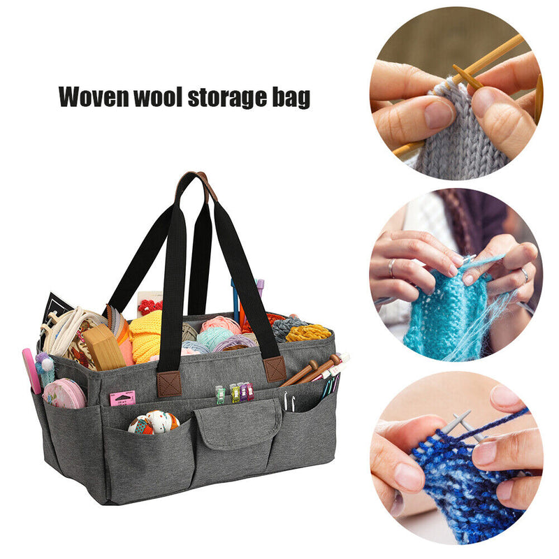 Portable Yarn Storage Bag Wool Hook Knitting Needles Sewing Tote Bags