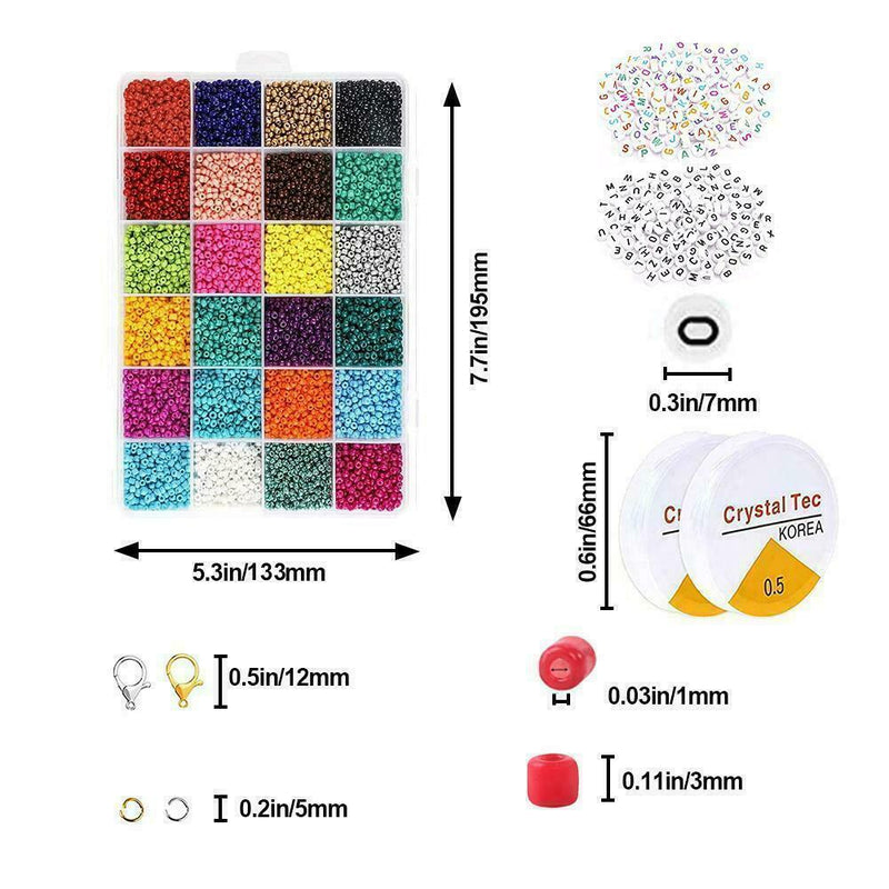 Glass Beads Box Set Spacer Beads For Jewelry Making Bracelet NE Diy AU P9I6