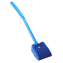 Long Handle Fish Tank Glass Wipe Plastic Sponge Algae Glass Cleaner (Blue)