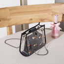 2pcs/Set Women Clear PVC Jelly Shoulder Bag Casual PU Strawberry Printed Totes