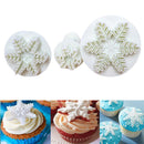 3pcs Plastic Snowflake Embossing Mould Fondant Cake Decoration DIY Baking T