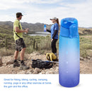 Water Bottle with Time Marker Sports Portable Water Bottle (Blue Purple) Newly