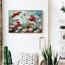DIY Oil Painting By Number Kit Flowers Birds Hand Painted Craft Drawing