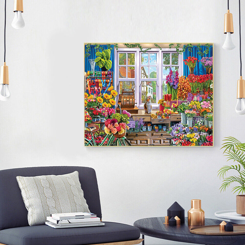 Paint By Numbers Kit DIY Flower Room Colouring Oil Art Picture Craft (B33)