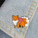 Nine Tail Fox Brooches Cartoon Animal Enamel Clothes Pin Jewelry (Style 2)