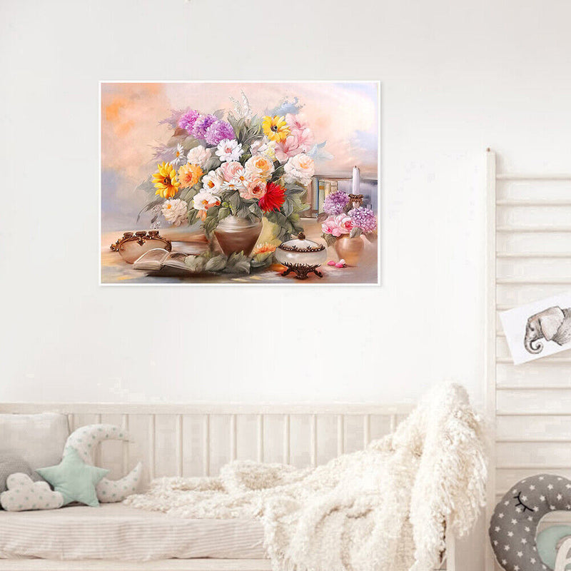 DIY Cross Stitch Full Embroidery Kit Printed Flower Plant Home Hanging Art Poison
