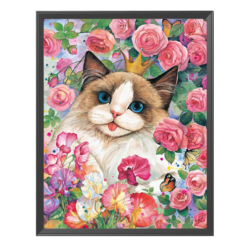 40x56cm Cross Stitch Full Embroidery Kit Cat Animal Stamped Home Art Decoration