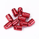 10pcs Aluminum Bicycle Tire Schrader Valve Stem Caps Dust Covers (Red)