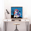 5D DIY Cartoon One-Eyed Dog Mosaic Full Round Drill Art Craft Diamond Painting