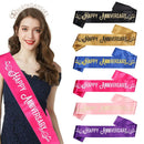 Decors Satin Sash Anniversary Celebration Happy Anniversary Shoulder Strap