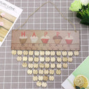 Birthday Special Days Reminder Wooden Calendar Board Home Hanging Decoration