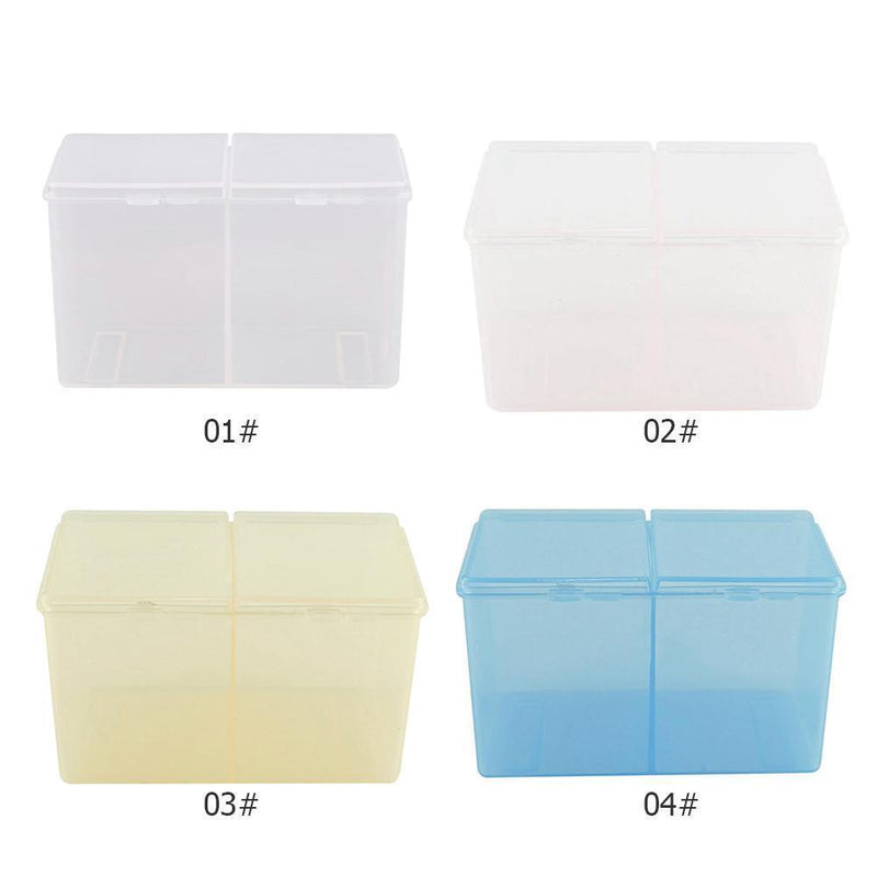 Cleaning Cotton Storage Box Swab Pad Nail Art Compartment Container (White)