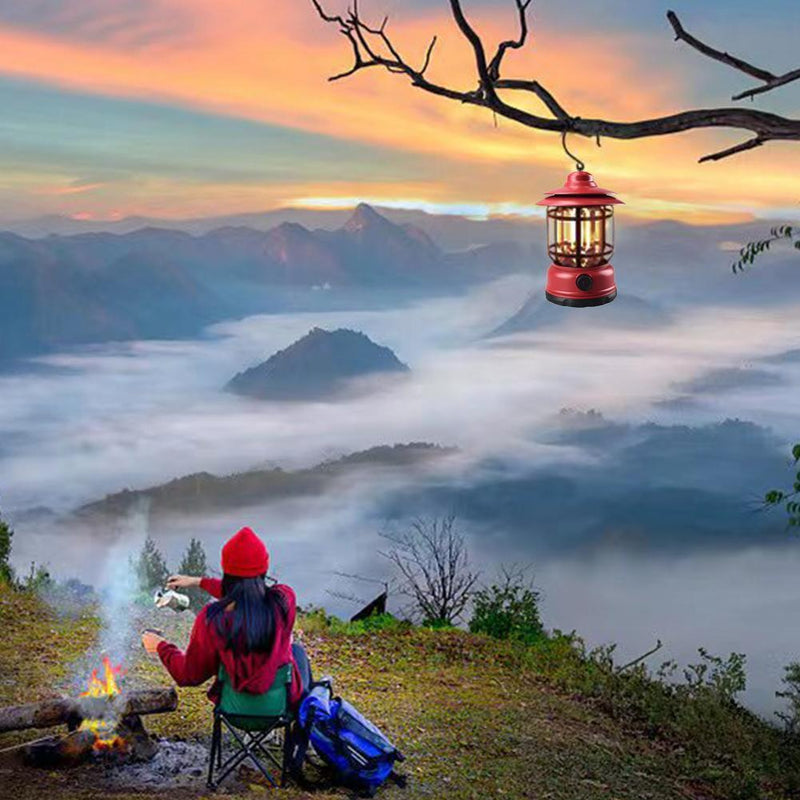 800mAh LED Hanging Camping Lanterns Outdoor Hiking Tent Decor Lights (Red)