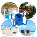 Beach Sunshade Umbrella Hooks Outdoor Travel Four-leg Plastic Hook (Blue) Newly