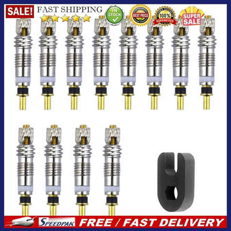 2/6/12pcs Replacement Brass Presta Valve Cores + Remover for Mountain Road
