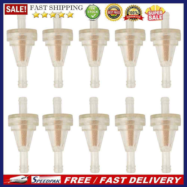 10pcs 1/4 inch Clear Motorcycle Small Engine Inline Gas Fuel Filter for ATV