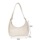 Retro Women PU Leather Hobos Shoulder Bag Casual Solid Color Small Underarm Bags