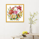 Flowers 14CT Stamped Cotton Thread Embroidery Art Canvas Needlework Cross Sti