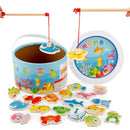 Jigsaw Ocean Animal Pattern Magnetic Fishing Game Cartoon Fish Literacy Card
