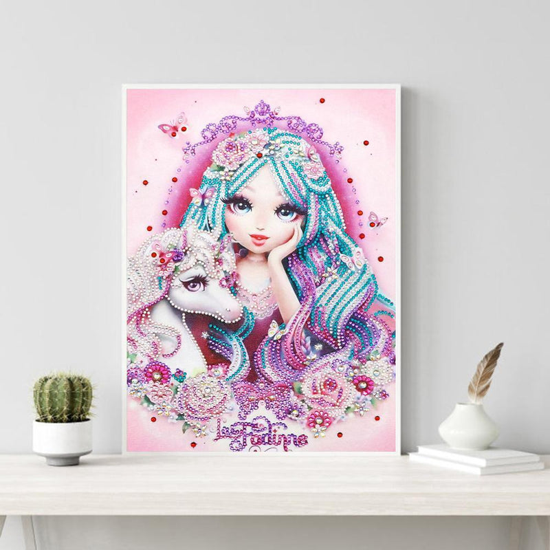 5D DIY Special Shaped Diamond Painting Girl Cross Stitch Mosaic Craft Kits Newly