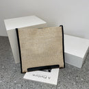 #A Women Straw Leather Handbags Large Capacity Beach Holiday Shoulder Totes Bags