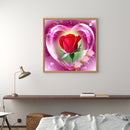 5D DIY Diamond Painting Heart Rose Full Round Drill Mosaic Picture Wall Art Kit