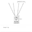 Stainless Steel King Queen Pinky Promise Forever Cross Chain Couples Necklace