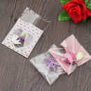 Gift Packages Plastic Cookie Pocket Cute Bow Design Candy Bag Self-Adhesive