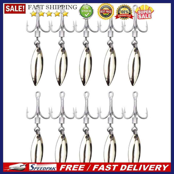 Rotating Sequin Hooks Lure Metal Barbed Fishing 3-Hook Freshwater Fishing Hoo