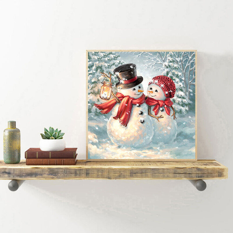 5D DIY Full Round Drill Diamond Painting Christmas Snowman for Home Decor