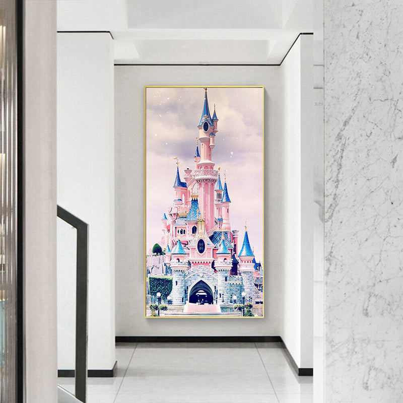Rainbow Castle Oil Paint By Numbers Kit Canvas DIY Picture Hand Painted Wall Art