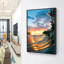 Rhinestone Picture Colorful Wave 5D DIY Full Round Drill Diamond Painting Art
