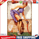 Home Weatherproof Retro Chic Sexy Beauty Sign Iron Painting Drawing (A)