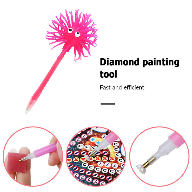 Diamond Painting Pen Round/Square Tip DIY Point Drills Pens (Pink Monster)