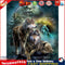 Frameless Oil Paint By Numbers Wolf DIY Canvas Picture Craft Kit for Home Newly