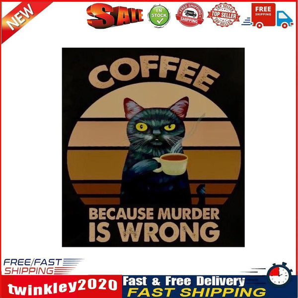 Full Cross Stitch 11CT Coffee Cat Stamped Embroidery DIY Cotton Needlework Newly