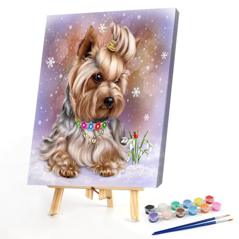 Oil Paint By Numbers Dog And Cat Coloring Picture Digital Drawing