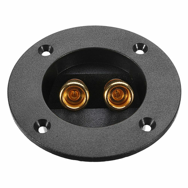 Round Boxes with 2 Banana Jack Stereo Plug Speaker Terminal Connectors