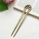 Tools Alloy Hairpin U-shaped hairpin Metal Hair Stick Double wavy flower