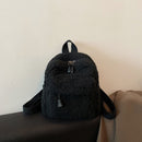 Children Casual Plush Solid Color Backpack Cute Shoulder Bag Handbags Rucksack