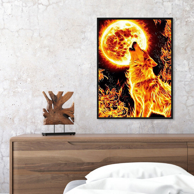 Wolf Frameless Picture Oil Paint By Numbers Hand Painted Picture for Bedroom