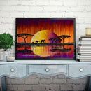 5D DIY Diamond Painting Kits Full Round Drill Moon Elephant Family Mosaic Craft