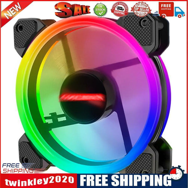 COOLMOON 12cm RGB Small 6 Pin Quiet Desktop PC Case Cooling Fan (1 Fan)