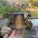 LED Solar Watering Can Lamp Garden Shower Art Metal Iron Kettle Light (D)