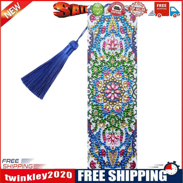 DIY Mandala Special Shaped Diamond Painting Student Leather Tassel Bookmark