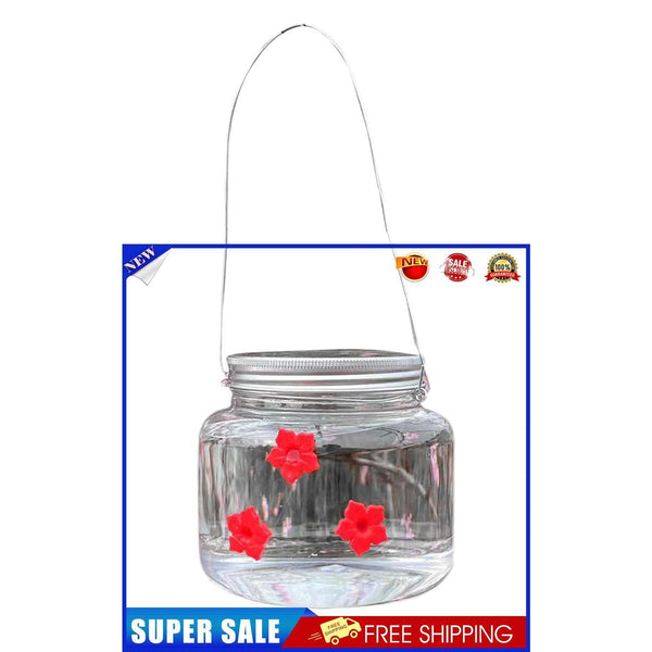 Bird Feeder Hanging Mason Jar Hummingbird Feeder for Patio Garden (Clear)
